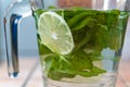 Water with mint and lemon