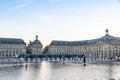 Water mirror fountain on Place de la Bourse in Bordeaux, France Royalty Free Stock Photo