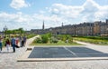 The Water Mirror Miroir d`eau and the street landscape in the centre of Bordeaux