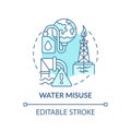 Water misuse concept icon Royalty Free Stock Photo