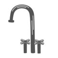 Water mixer. Faucet, metal bath plumbing taps faucets isolated, bathroom pipe handler water tap mixer.