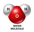 Water molecule h2o isolated oxygen hydrogen red wh Royalty Free Stock Photo