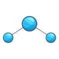 Water molecule icon, cartoon style Royalty Free Stock Photo