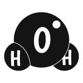 Water molecule icon, simple style Royalty Free Stock Photo