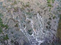 water moss rocks drain Royalty Free Stock Photo