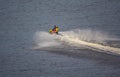 Water motorcycle is rapidly riding on the water surface Royalty Free Stock Photo