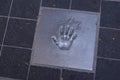 Hand print of Meryl Streep in the Walkway of the Stars, Cannes France Royalty Free Stock Photo