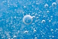 Water. Movement of air bubbles blue beautiful abstract underwater background Royalty Free Stock Photo