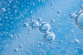 Water. Movement of air bubbles blue beautiful abstract underwater background Royalty Free Stock Photo