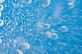 Water. Movement of air bubbles blue beautiful abstract underwater background Royalty Free Stock Photo