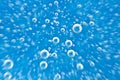 Water. Movement of air bubbles blue beautiful abstract underwater background Royalty Free Stock Photo