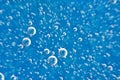 Water. Movement of air bubbles blue beautiful abstract underwater background Royalty Free Stock Photo