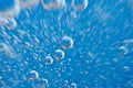 Water. Movement of air bubbles blue beautiful abstract underwater background Royalty Free Stock Photo