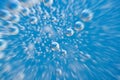 Water. Movement of air bubbles blue beautiful abstract underwater background Royalty Free Stock Photo