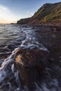 water movement around rocks in the ocean at windang island in Australia Royalty Free Stock Photo