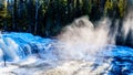 Water of the Murtle River as it tumbles over the cusp of Dawson Falls in Wells Gray Provincial Park