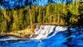 Water of the Murtle River as it tumbles over the cusp of Dawson Falls in Wells Gray Provincial Park