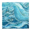 Water. Natural element. Watercolor illustration.