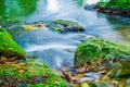 Streams and mosses formed by rocks Royalty Free Stock Photo