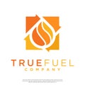 Water oil droplet vector logo as a symbol of fuel Royalty Free Stock Photo