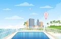 Water Outdoor Swimming Pool Hotel City Relax View Illustration