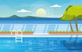 Water Outdoor Swimming Pool Hotel Nature Relax View Illustration Royalty Free Stock Photo
