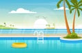 Water Outdoor Swimming Pool Hotel Nature Relax View Illustration Royalty Free Stock Photo