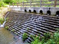 Water outflow from stone holes