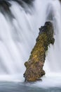 Water Over A Dam with Driftwood Royalty Free Stock Photo