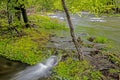 Water cascades over rocks and boulders in the Smokies. Royalty Free Stock Photo