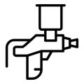 Water paint sprayer icon outline vector. Air gun