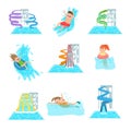 Water park accessories set isolated on white background Royalty Free Stock Photo