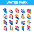 Water Park Attraction Isometric Icons Set Vector Royalty Free Stock Photo