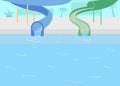 Water park flat color vector illustration
