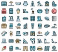Water park icons set vector flat Royalty Free Stock Photo