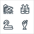 water park line icons. linear set. quality vector line set such as ice cream cup, rubber ring, lifejacket