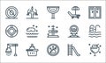 water park line icons. linear set. quality vector line set such as ice cream, no pets allowed, shower, slide, supermarket, Royalty Free Stock Photo