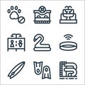 water park line icons. linear set. quality vector line set such as water slide, flippers, surfing board, wireless, rubber ring,