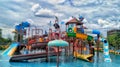 Water park with lots of water rides to play