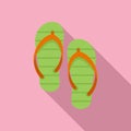 Water park slippers icon flat vector. Waterpark pool