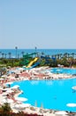 Water park and swimming pool at popular hotel Royalty Free Stock Photo