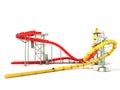 Water park water rides 3d render on white background