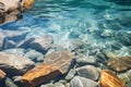 Water patterns with rocks beneath the clear surface