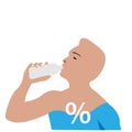 Water percentage in body. illustration in vector format Royalty Free Stock Photo