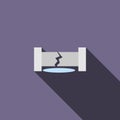 Water pipe broken icon, flat style Royalty Free Stock Photo