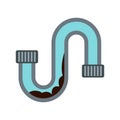 Water pipe icon, flat style Royalty Free Stock Photo