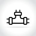 Water pipe icon on white background