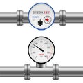 Water pipe pressure meter Royalty Free Stock Photo