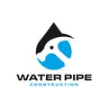 Water pipe repair illustration logo design