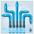 Water Pipeline Business Infographic Royalty Free Stock Photo